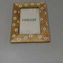 Foreside Home & Garden White Flower Pattern 4x6 Inch Wood Decorative Picture Frame FFRD09976, Natural