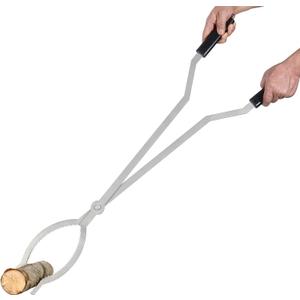 40" Fire Tongs Firewood Grabbers, Stainless Steel Large Fire Pit Tool Indoor Fireplace Outdoor Bonfire Campfire Backyard Deck Camping Log Grabbers Tool