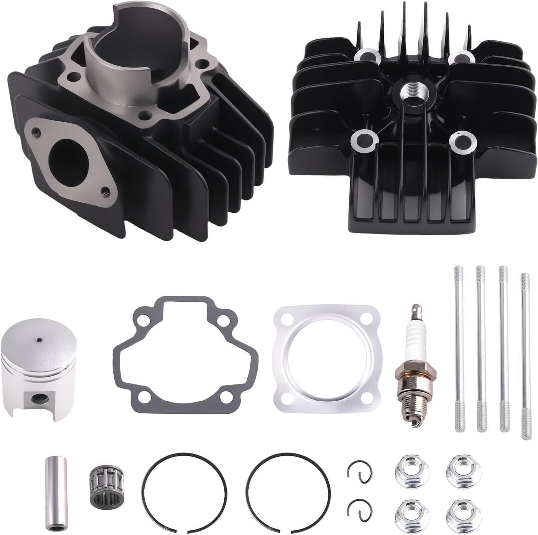 44mm 60cc Cylinder Piston Gasket Top End Rebuild Kit for Yamaha PW 50 1981-2009 QT50 1979-1987