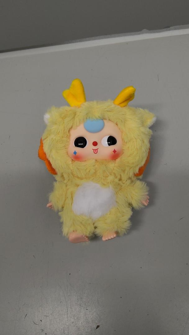 Vinyl Plush Pendant, Stuffed Animals with Cute Vinyl Face Vivid Expression for Girls Boys, Kawaii Macaron Yellow Plush Figures Stuffed Doll Gift for Birthday Home Car Dcor Collectibles Toys Christmas