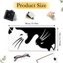 Cute Black and White Cats Desk Mat,Large Gaming Mouse Pad,Non-Slip Rubber Base Mousepad with Stitched Edges,Waterproof Mouse Mat Desk Pad for Work, Game, Office (31.5x15.7 in)
