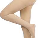 Compression Pantyhose for Women, 20-30mmHg Graduated Compression Stockings & Leggings, Closed Toe Support Hose Tights (Large, Beige)