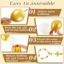 Deekin 102 Pieces 12 Inch Latex Link Balloons and 34 Inch Gold Cross Balloon Needle Tail Quick Connect Jumbo Baptism Foil Party for First Communion Baby Shower Decoration