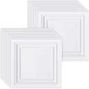 Landical 20 Pcs 2 x 2 ft White PVC Plastic Drop Ceiling Tiles 24 x 24 x 0.8 Inch Ceiling Panels Decorative Cover 40 Sq. ft for Office Bathroom Living Room Bedroom