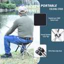 Portable Stool, 13.8 Inch High & 1.32 lbs Small Folding Chair, Telescopic Compact Foldable Stool with Carry Bag for Camping, Hiking, Outdoor Concert