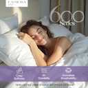 Carressa Linen 100% Egyptian Cotton Full Size Sheets - 600 Series Hydrangeas Collection Full Size Egyptian Cotton Sheets (4 PC, Crisp White), 16" Deep Pocket Sateen Weave Luxury Hotel Bed Sheet Set