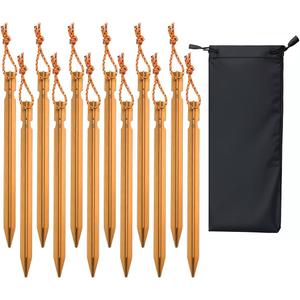 12 Pack Tent Stakes, 7-inch Ultralight Aluminum 12 Pack Tent Stakes, 7-inch Ultralight Aluminum