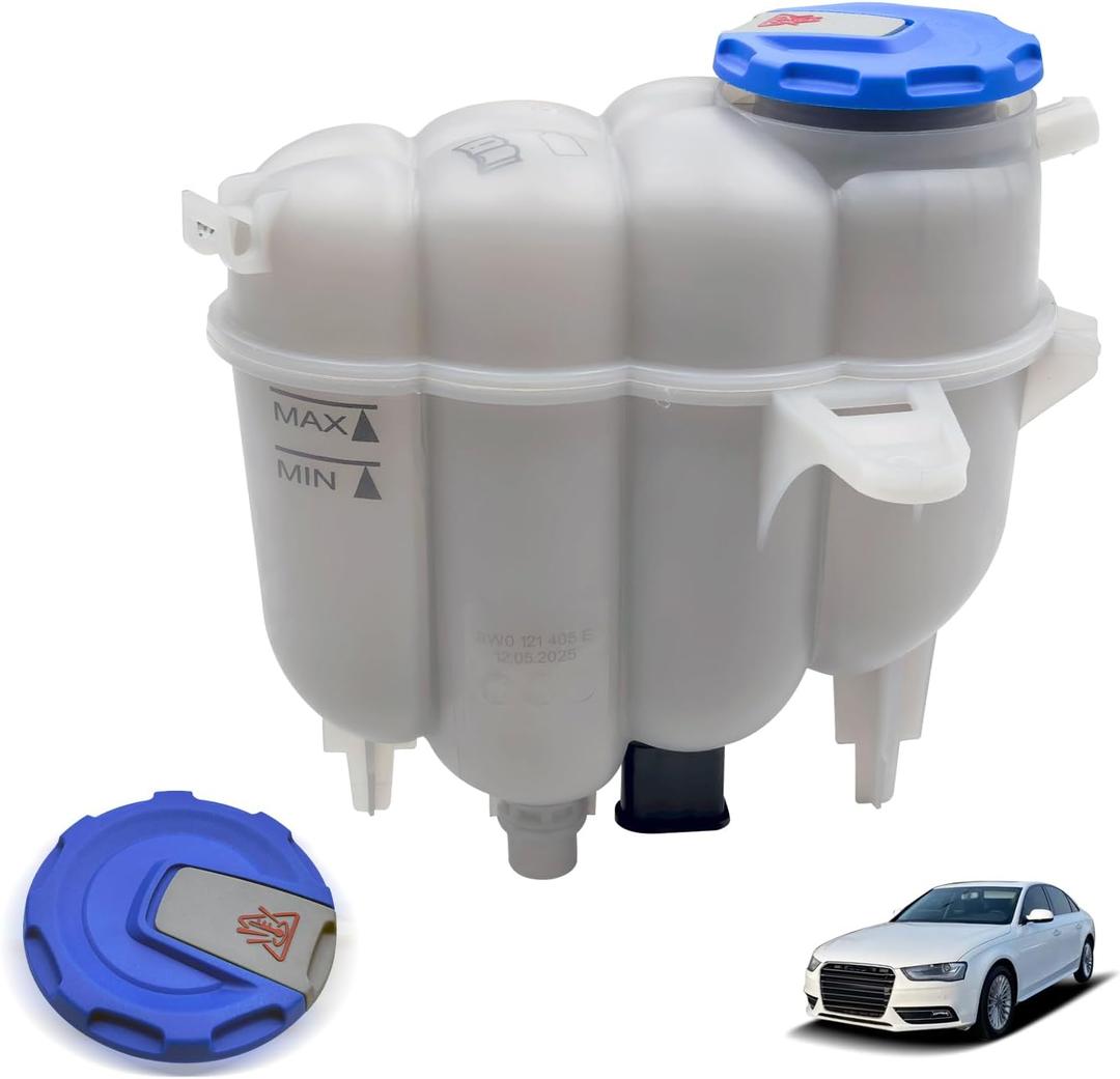 8W0121405E Coolant Reservoir Tank, Radiator Reservoir Tank with Cap & Sensor Compatible for Audi A4, A4 Quattro, A5 Quattro, S5 A5 Sportback Replaces# 8W0121405G 8W0121405F 8W0121405L