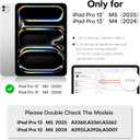 OMOTON 2 Pack Privacy Screen Protector for iPad Pro 13 inch M5 M4(8th&7th Generation, 2025/2024)Anti-Spy Tempered Glass with Easy Installation Tray, Case Friendly/Apple Pencil Support