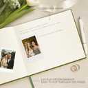 3 x &And Per Se Guest Book for Party, Photo Book, Blank Book and Birthday Guest Book for Special Events, Baby Shower Book to Sign with Blank Lined Pages & Photo Spots (Green with Pattern)