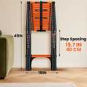 SINMEIRUN Telescoping Ladder, 20.3 FT, 330 lbs Capacity; Orange