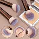 MAANGE 16PCS Makeup Brush Set Travel Makeup Brushes for Liquid Powder Contour Concealer Cream Cosmetics Blending Eyeshadow Eyeliner (Coffee)