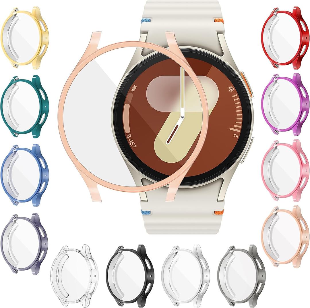 [12 Pack] YUVIKE Watch Screen Protector for Galaxy Watch 7 40mm, 12 Colors Soft TPU Watch Case Full Protective Cover for Samsung Galaxy Watch7 40mm (SM-L300)