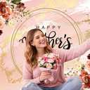 7x5ft Happy Mother's Day Backdrop Thanks Mother Party Photo Backdrops Mom's Day Party Decorations Backdrop Mother's Day Birthday Background 176