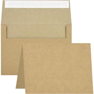 Blank Cards and Envelopes 5x7,50 Pack Brown Kraft Envelopes with Kraft Cards for All Occasions,Invitations Thank You Blank Cards