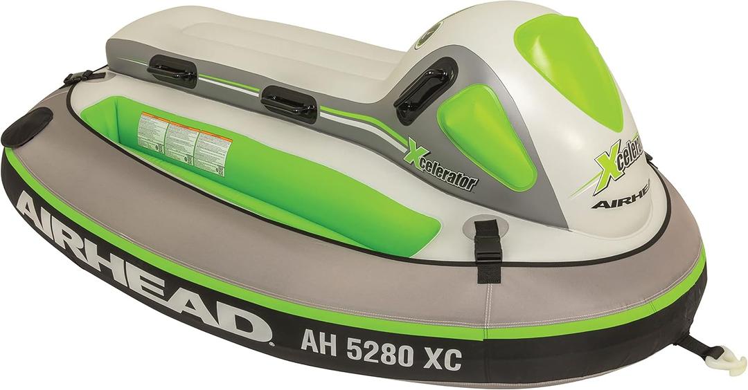 Airhead XCELERATOR, 2 Rider Towable Tube, White/Green/Gray