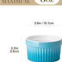 MALACASA Ramekins 8 oz Oven Safe, Large Ceramic Souffle Dishes for Baking & Serving, Stoneware Custard Cups Ramekin for Creme Brulee, Baking Bowls Set of 6, Blue, Series RAMEKIN-DISH