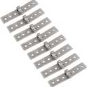 8Pcs 3 inch Silver Folding Butt Hinges Stainless Steel Furniture Door Window Hinges, Small Hinges for Crafts, Frameless Glass Window Hinge 6 Hole Hinge