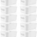 Zopeal 10 Pcs Grayish white Plastic Storage Bins12 x 8 x 5 in