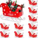 Kathfly 10 Set 15.8'' Large Christmas Sleigh Basket Gifts Bulk DIY Wooden Santa Sled Basket Empty Christmas Sleigh Decor Paper Gift Boxes Wooden Sled Runners Xmas DIY Craft for Holiday Supplies