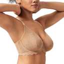 HSIA Minimizer Bras for Women Large Bust Full Coverage Lace Plus Size Bra - Mermaid Scales (L)
