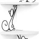 4-Tier Cat Shaped Corner Floating Shelf Wall Mount, White, 20.6 cm x 10 cm x 4.5 inches