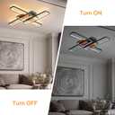 37.4" Modern LED Ceiling Lights with Remote Control 160W Dimmable Wood Ceiling Light Chandeliers, 3000K6500K Large Close to Ceiling Lighting Fixture for Living Room Bedroom Kitchen
