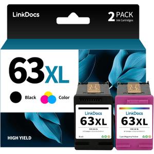 Remanufactured HP 63xl Ink cartridges Black and Color Replacement for HP 63 63XL Work with HP OfficeJet 3830 5255 5258 Envy 4520 4512 DeskJet 1112 1110 3630 Printer