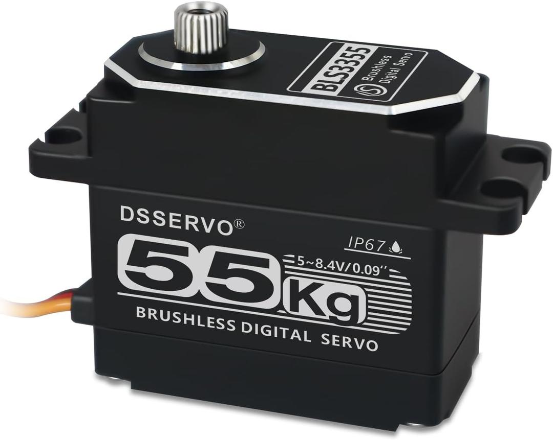 55kg Brushless RC Servo All Metal IP67 Waterproof High Torque Fast Digital Steering Motor