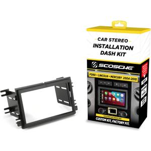 Scosche FD1426B Double DIN Radio Install Dash Kit Compatible with Select 2004-10 Ford, Lincoln and Mercury Vehicles - Aftermarket Car Stereo Installation Kit - See Guide in Images to Verify Vehicle
