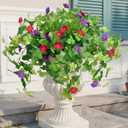 Krissing 3 Pcs Artificial Flowers for Outdoors, UV Resistant Daisy Mums