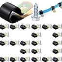 Tandefio 50 Pcs 1/2" Stainless Steel Cable Clamp Rubber Coated Insulated Brake Line Clips with Self Tapping Screws Conduit Wire Holder Strap Clips Metal Hose Pipe Clamps for DIY Automotive Boat