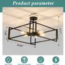 ZGLAOJT 6-Lights Close to Ceiling Light 22.83 Inch Black Light Fixture Industrial Flush Mount Ceiling Large Farmhouse Chandelier Lighting for Kitchen Island Dining Room Bedroom Foyer Hallway