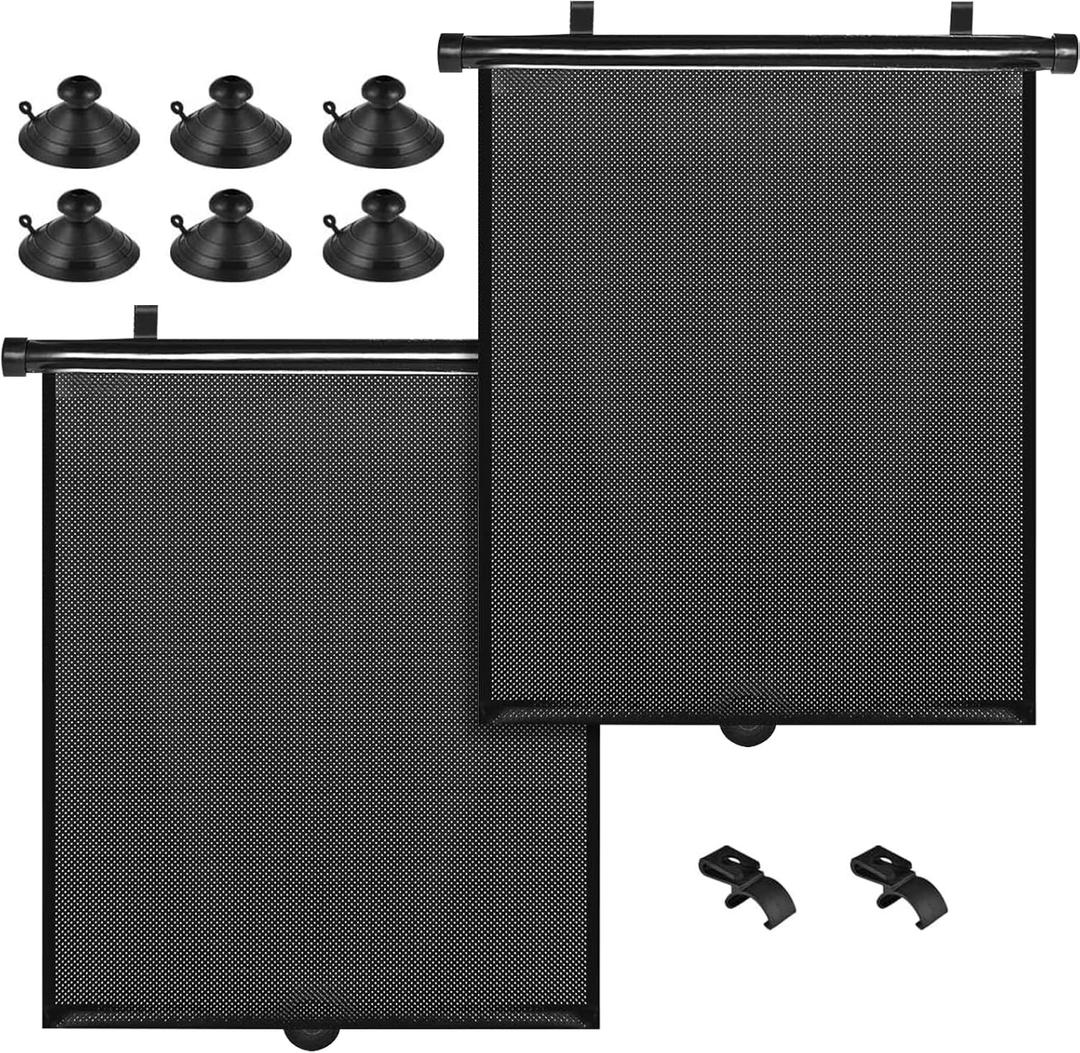 PLTCAT 2 Pack Extra Large Car Sun Shade Side Window for Baby, Roller Vehicle Shades Sun Protection Shade for SUV Truck Side Window(Extra large-20''x22'')