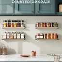 OROPY Spice Rack Wall Mounted, Rustic Wood Hanging Rack for Over The Stove, Kitchen Wall, 4 Pack