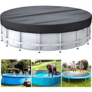 BROSYDA Round Pool Cover for Winter, 24 Ft Winter Pool Cover for Above Ground Pools, Hot Tub Cover, Heavy Duty Pool Cover with Ground Nails, Tension Hook, Drawstring (Black)