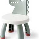 Toddler Chair,Plastic Kids Dino Chair,Sturdy Durable and Lightweight Toddler's Activity Chairs,Anti-Slip Ergonomic Design Kids Step Stool,Indoor or Outdoor Use for Boys Girls Aged 1+ (Green)