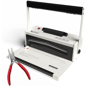 Coil Binding Machine with Electric Coil Inserter and Adjustable Side Margin | 20 Sheet Punch Capacity | Bind up to 440 Sheets | 46 Fully Disengageable Dies | 4:1 Pitch 