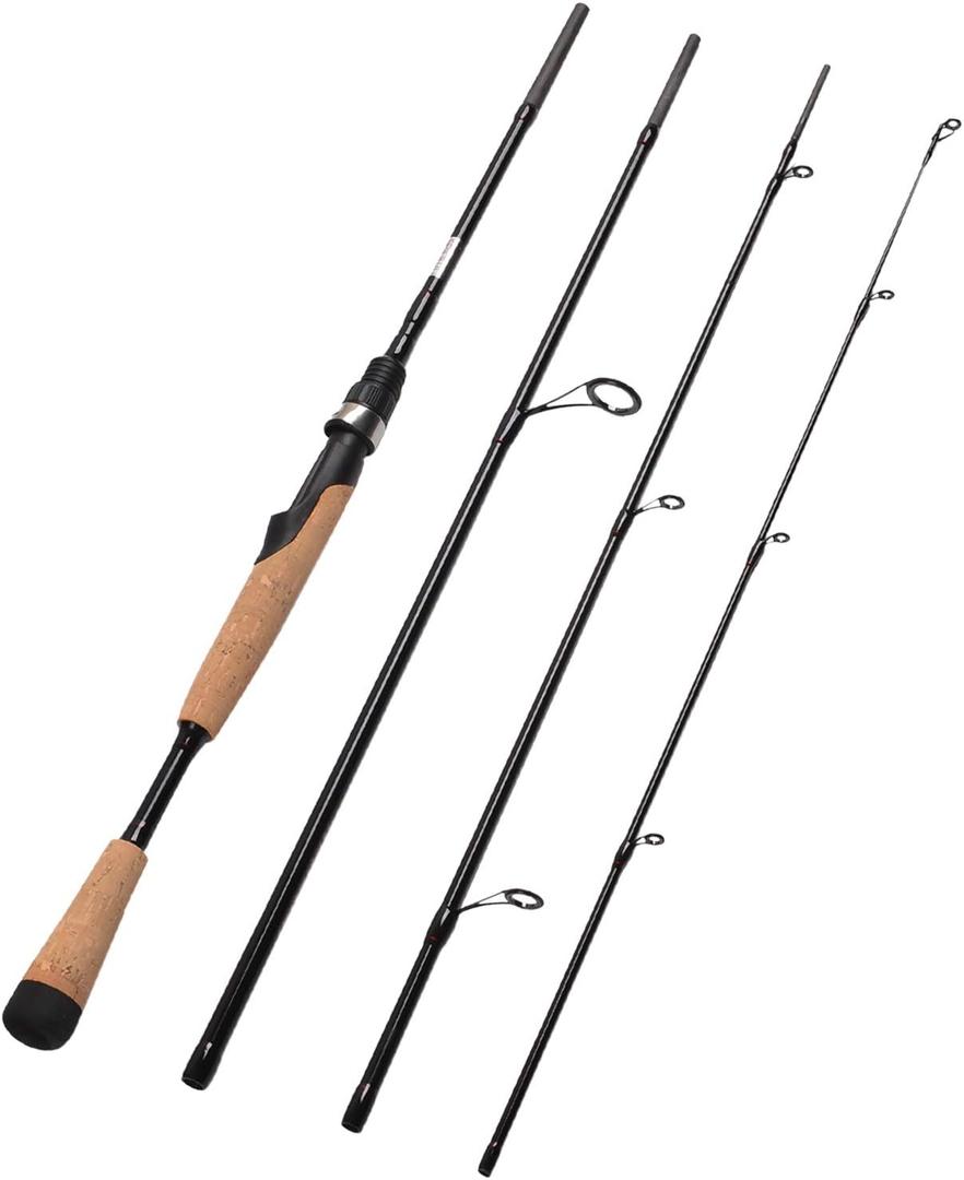 Fiblink 4 Pieces Travel Spinning Rod Medium Graphite Spinning Fishing Rod Portable Fishing Rod (7' Medium)