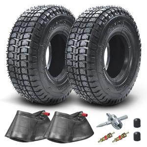 9x3.50-4 9"x3-1/2" Tire and Inner Tube for 49cc Stand Up Gas Electric Scooter 4-Wheeler Garden Zero Turn Lawn mower Go Kart 2-stroke Mini ATV Skateboard Scooter Tractor Heavy Duty Parts 2 Pack