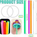 2 x 6pcs Straw Replacements for Owala FreeSip 24oz 32oz, Reusable Plastic with 1 Cleaning Cleaner Brush & 2 Seal O Ring Lid Gaskets for Rubber Water Bottle Tumbler Silicone Accessories Parts (6 Colors)