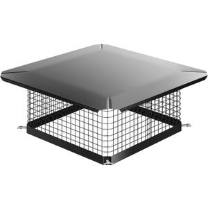 VIVOHOME 13x13 Inch Chimney Cap, Square Chimney Cover, Galvanized Steel Fireplace Flue Lid for Outside, Black Chimney Rain Caps with Single Bolt-on