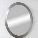 Silver Foil Oval Wall Mirror Hangs Vertical or Horizontal | Hardware Included | Ready to Hang 23" x 1.5" x 29"