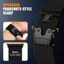 Braided Stretchy Band for Apple Watch Ultra 3/2/1 Bands 49mm 46mm 45mm 44mm 42mm 41mm 40mm 38mm Men Women, Adjustable Parachute Buckle Nylon Fabric Wristband for iWatch Series 11 10 SE 9 8 7 6 5 4 3