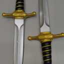 PU Foam Dagger Prop, Non-Functional Costume Sword with Reinforced Core for Adult Cosplay (Gold)