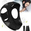 Forzacx Anti Snore Chin Strap - Breathable Chin Strap Snoring Solution, Effectively Reduce Snoring, Non-Stick Hair, Don't Fade - Black