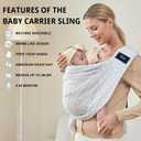 CUBY Wrap Baby Sling Carrier, Baby Wraps Sling Carrier Adjustable Breathable Lightweight Easy to Wearing - Baby Slings for Newborn Infant Toddler Front & Hip Carry Up to 40lbs (Blue Flower)