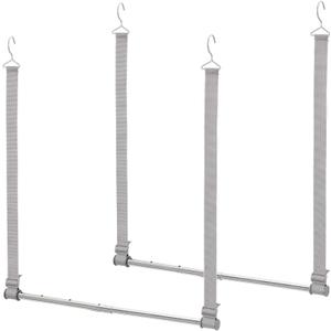 STORAGE MANIAC Hanging Closet Rod, Adjustable Width and Height Closet Hanging Organizer, Space-Saving Clothes Hanging Bar, Closet Extender Hanging Rod Double Closet Hanging Rod, 2 Pack Webbing