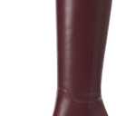 Modatope Knee High Boots for Women Square Toe Chunky Heel Long Tall Fall Boots for Women (8.5, Burgundy)