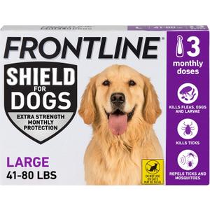 FRONTLINE Shield Flea & Tick Treatment for Large Dogs 41-80 lbs. Count of 3